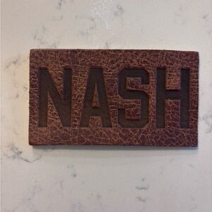 Brown Leather NASH Sew On Patch in Leather